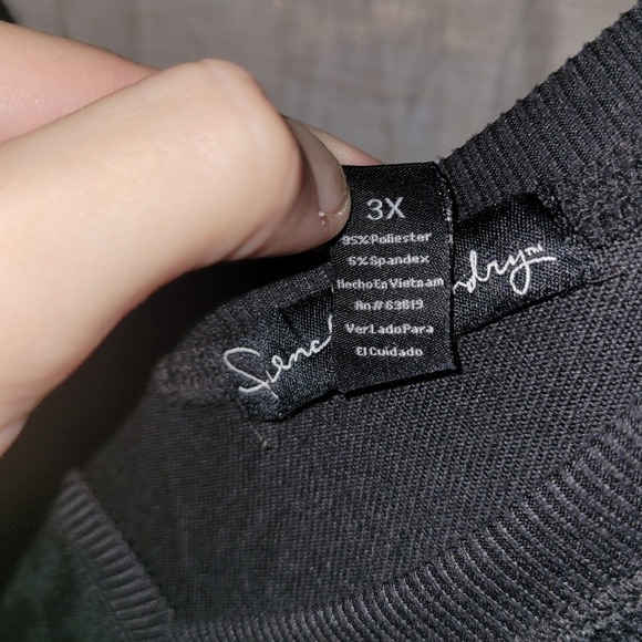 French Laundry 3X Black Houndstooth V Neck Long Sleeve Oversized Tunic Top - Picture 3 of 8